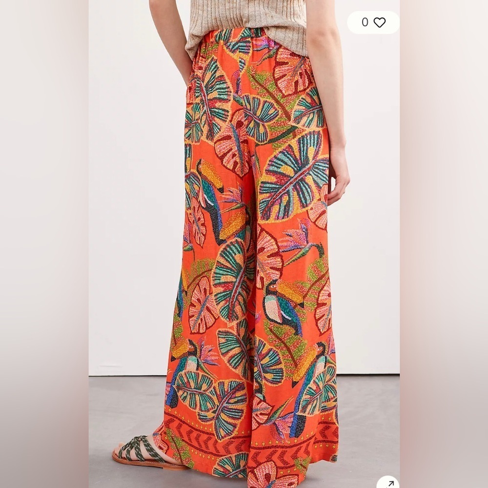 FARM RIO Birdie Wide-leg Pants In Orange - Picture 4 of 6